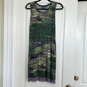 Simply Vera Wang Green Purple Sleeveless Drawstring Dress